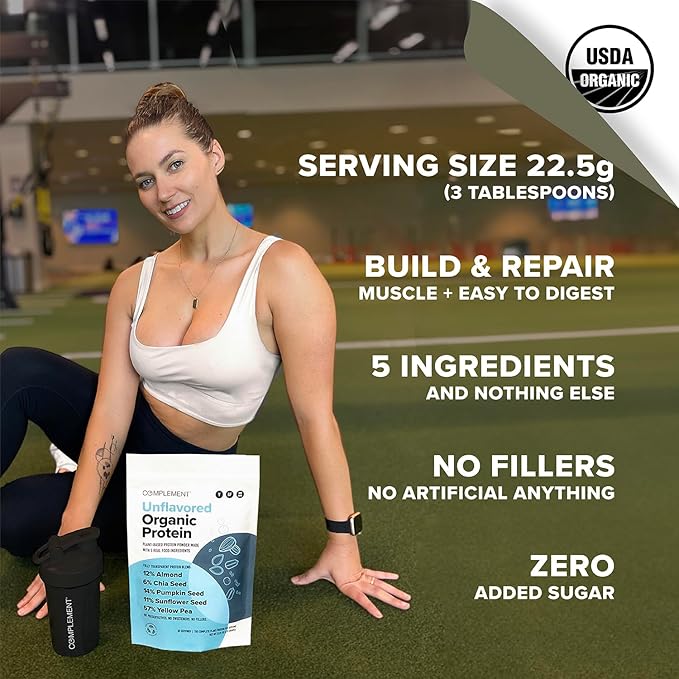 Complement Unflavored Protein &amp Creatine Bundle – Plant-Based Protein Powder and Creatine Monohydrate for Enhanced Muscle Performance