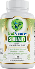 LEAFSOURCE Shilajit with Humic &amp Fulvic Acid (120 Capsules) with Trace Minerals Electrolytes Vitamins Supports Energy Gut &amp Joint Health Absorb Nutrients