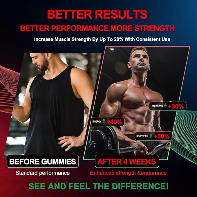 Health4All Creatine Monohydrate Gummies 5g for Men &amp Women Creatine Gummy for Strength Energy &amp Muscle Growth Support Pre-Workout Supplement - Strawberry 120 Gummy