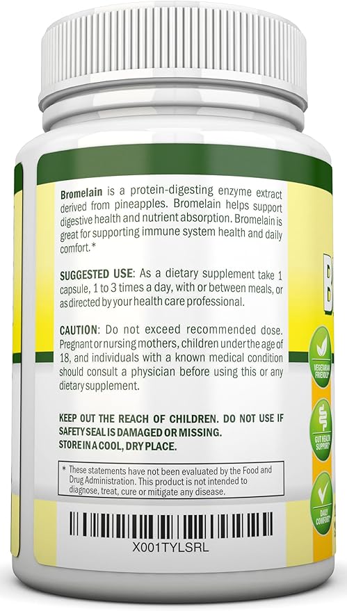 Bromelain - 500mg - 2400 GDU - 120 Vegetable Capsules - Pure Pineapple Enzyme Extract - Supports Digestion and Nutrient Absorption - Great for Immune Health