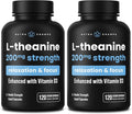 NutraChamps L-Theanine 200mg Capsules Double-Strength L-Theanine Liquid with Vitamin D3 Organic Coconut Oil 120 Vegan Capsules (Pack of 2)