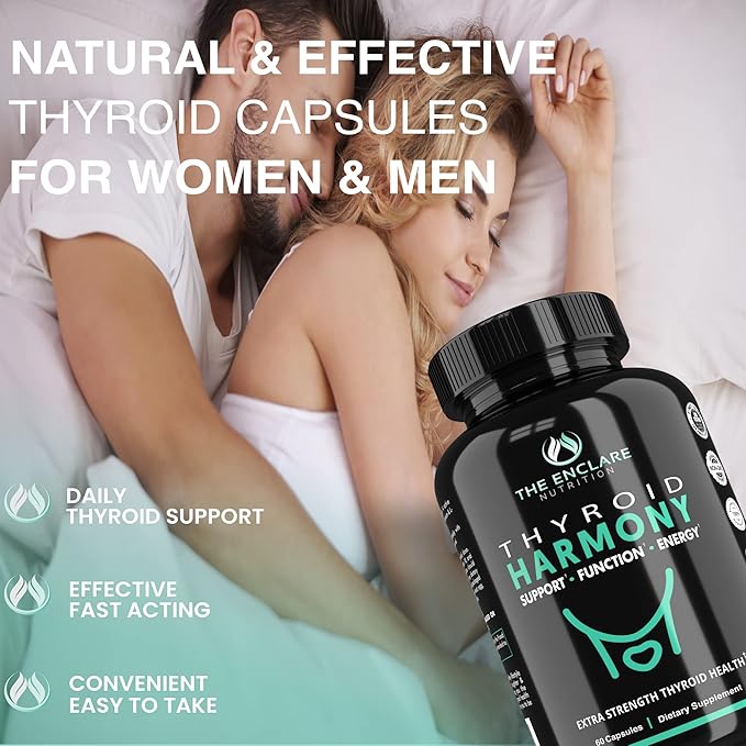 THE ENCLARE NUTRITION Thyroid Support Supplement with Iodine - Balance Hormones for Energy Metabolism Focus Stress Mood. Ashwagandha Zinc Selenium Vitamin B12 Kelp Magnesium L Tyrosine (1)