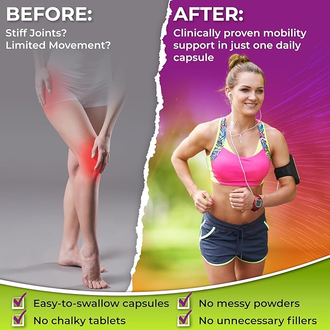 Joint Support Supplement with UC-II® &amp TamaFlex® – Undenatured Type II Collagen Turmeric &amp Tamarind for Joint Health Flexibility &amp Mobility – Natural Cartilage Support – Glucosamine-Free