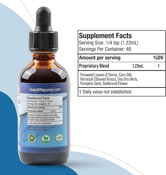 Rejuvica Health BladderPro for Men and Women - Bladder Support Supplement - Liquid Delivery for Better Absorption - Pumpkin Seed Uva Ursi Goldenrod and More