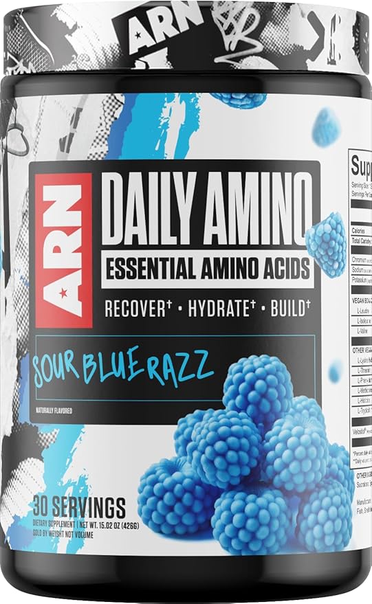 Arms Race Nutrition | ARN | Daily Amino Essential Amino Acids (30 Servings Sour Blue Razz)