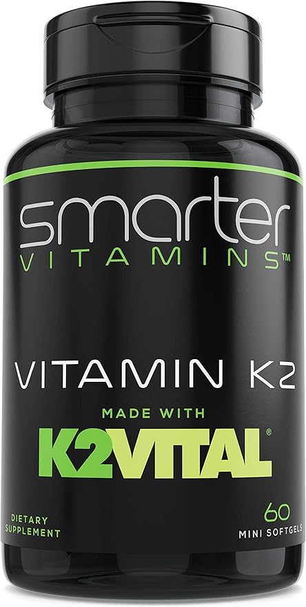 Smarter Vitamin K2 MK7 100mcg Made with K2VITAL and Kale 60 Liquid Softgels