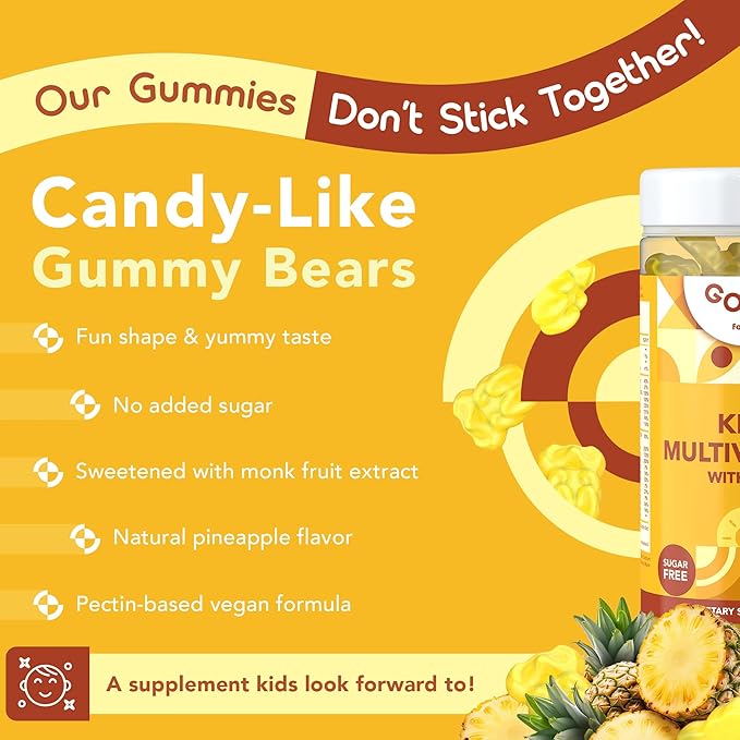 Kids Omega 3 DHA &amp Multivitamin Gummies with Iron - Support for Growing Kids