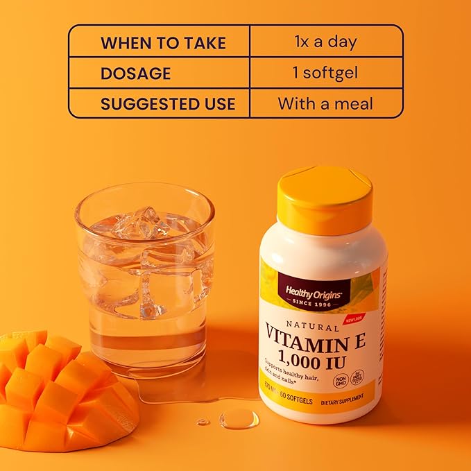 Healthy Origins Vitamin E 1000 IU (670 mg) 240 Liquid Softgels - Natural Mixed Tocopherols (d-Alpha d-Beta d-Gamma d-Delta)