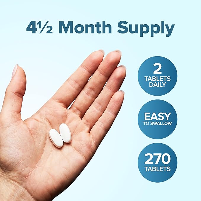 Magnesium Glycinate 400mg | 4+ Month Supply | Sleep Relaxation &amp Muscle Support | High Absorption Chelated Magnesium Supplement for Women &amp Men | Gentle on Digestion | Vegan | 270 Tablets