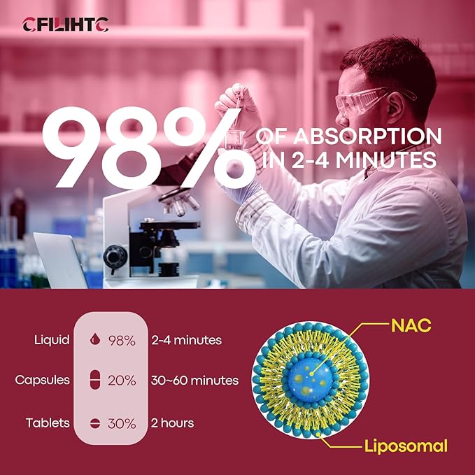 Liposomal Liquid NAC Supplement N-Acetyl Cysteine Drops N Acetyl Cysteine 600mg with Glutathione Resveratrol &amp Zinc for Adults &amp Kids Liver Lung Antioxidant Immune &amp Skin Health Strawbe