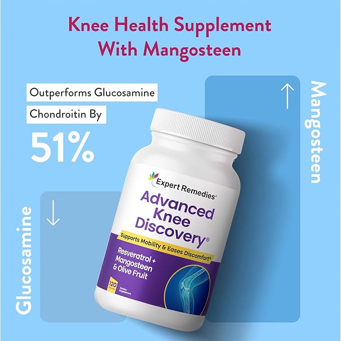 Knee Joint Support Supplement Outperforms Glucosamine Chondroitin with Fast Acting Blend of Mangoselect Olive Fruit Trans-Resveratrol Non-GMO Knee Pain Blend 120 Count
