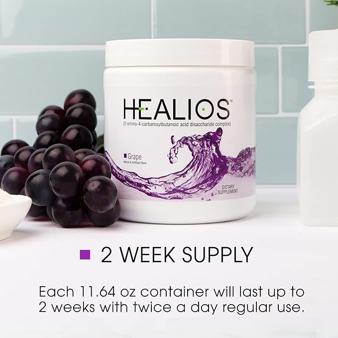 Healios Grape Flavor Oral Health and Dietary Supplement Powder Form Naturally Sourced L-Glutamine Trehalose L-Arginine 11.64 Ounces