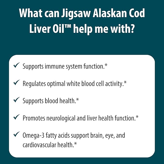 Jigsaw Health Alaskan Cod Liver Oil Liquid 48 Servings