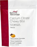 Bariatric Advantage Calcium Citrate Chewy Bites 500 mg - Highly Absorbable &amp Digestible - Vitamin D3 - Easily Chewable Calcium Supplement - Peanut Butter Chocolate - 90 Count