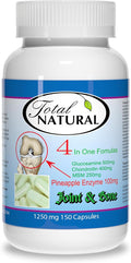 4-in-1 GLS Glucosamine Sulfate 1250mg 150 Count - Joint Support Supplement Glucosamine Chondroitin MSM with Bromelain Cartilage Mobility &amp Flexibility Support Made in Canada