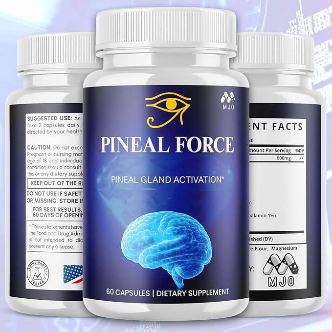 Pineal Force Capsules Official PinealForce Pills with All Natural Ingredients Advanced Overall Health and Wellness Vitamin Supplement Formula for Maximum Strength Multivitamin Support (60 Capsules)
