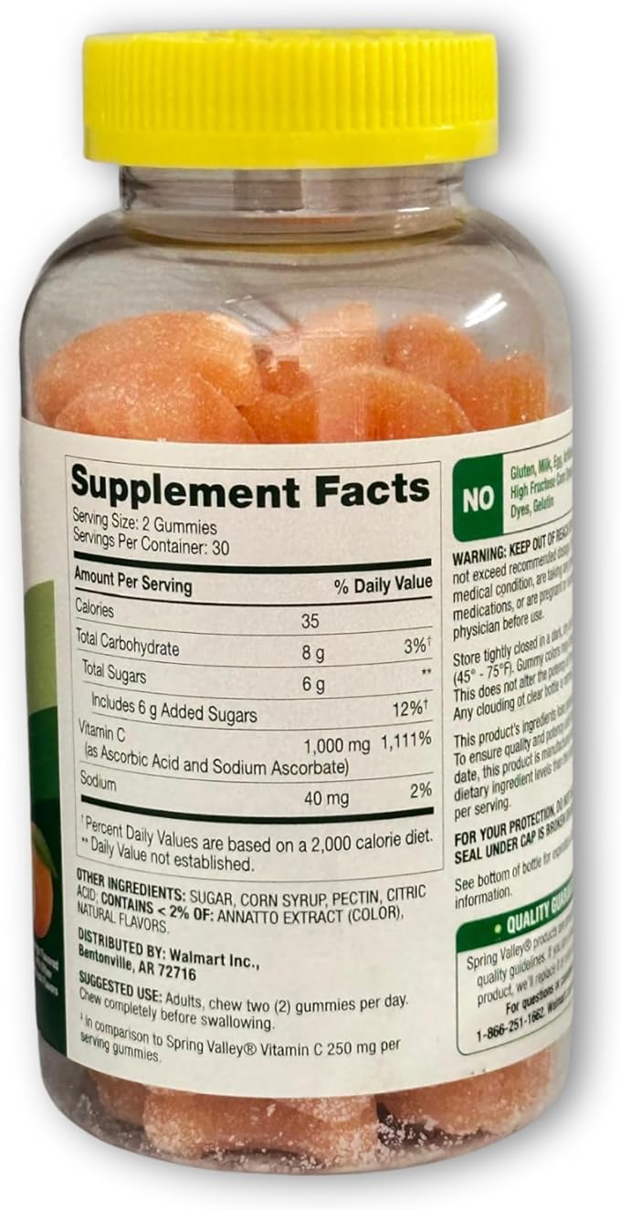 Vitamin C Ultra Strength- 1000mg Vegetarian Gummies Orange Flavor 60ct (Pack of 1) Boxed by Fusion Shop Store