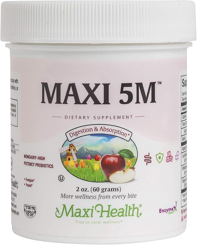 Probiotic Powder – Acidophilus &amp Bifidobacterium with Apple Pectin Slippery Elm Bark &amp Biotin – Digestive &amp Immune Support Gut Health Hair Skin &amp Nails Kids &amp Adults – Kosher