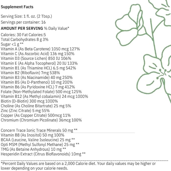 Liquid Multivitamin by Juka's Organic Co. For SKIN | HAIR | NAILS with Zinc | Biotin |Baobab | Vitamin A-E |Traced Minerals Amino Acid | Boost Immune Energy &amp Digestive System In Glass Bottles 1