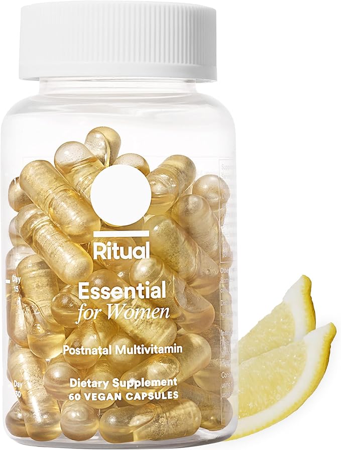 Ritual Postnatal Multivitamin for Women - Key Essential Vitamins and Minerals to Support Mom and Baby Postpartum and Throughout Lactation* - Choline Omega-3 DHA - Citrus - 60 Capsules - 30 Servings