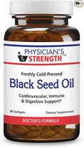 Physician's Strength Black Seed Oil Gelcaps - 90 Softgels - Supports Healthy Body Response - Freshly Cold Pressed - Non-GMO - 45 Servings