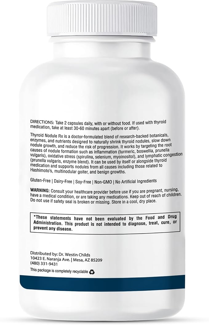 Dr. Westin Childs Thyroid Nodule Support Supplement for Shrinking &amp Reduced Gland Size Health &amp Control for Women &amp Men: Boswellia Turmeric Myo-Inositol Selenium Prunella Vulgaris 120