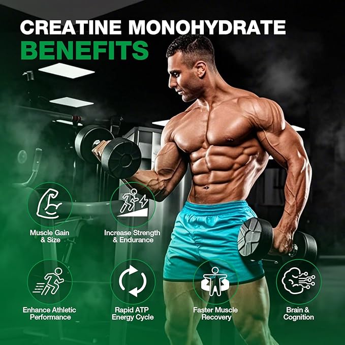 Creatine Monohydrate Gummies - 5g Creatine for Women Men Enhanced Muscle Strength Boost Focus and Endurance Muscle BuilderL-Taurine + Vitamin B12Vegan Gluten-Free 240 Count