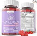 Saffron Supplements Gummies 100mg - 100% Pure Saffron Extract With Magnesium Glycinate L-Theanine Turmeric Ashwagandha Honey &amp Vitamin B Complex for Mood &amp Power Antioxidant Vitality - 1