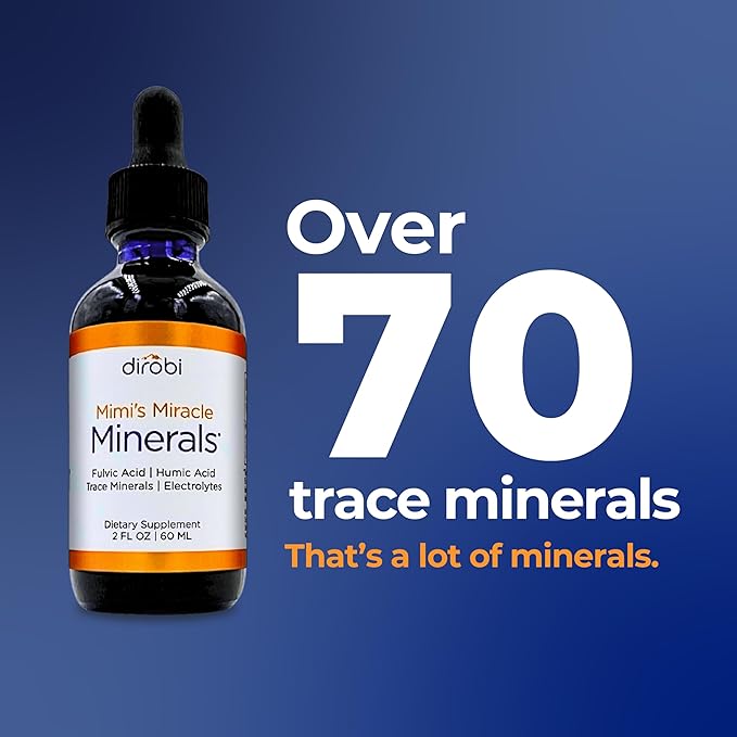 Mimi's Miracle Minerals Fulvic Acid Humic Acid - Trace Mineral Supplement 70 Ionic Minerals - Organic Plant Derived Liquid (2 oz Refill 60 Day Supply)