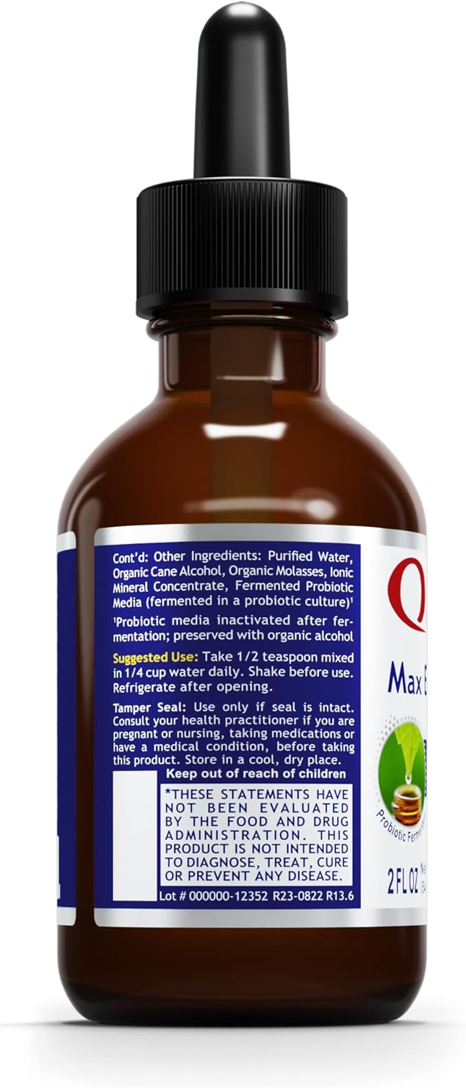 Quantum Nutrition Labs Max Energy B - Vitamin B Complex Liquid Drops Organic Supplement for Women and Men Vitamin B1 B2 B3 B5 B6 B12 - 2 Fl Oz