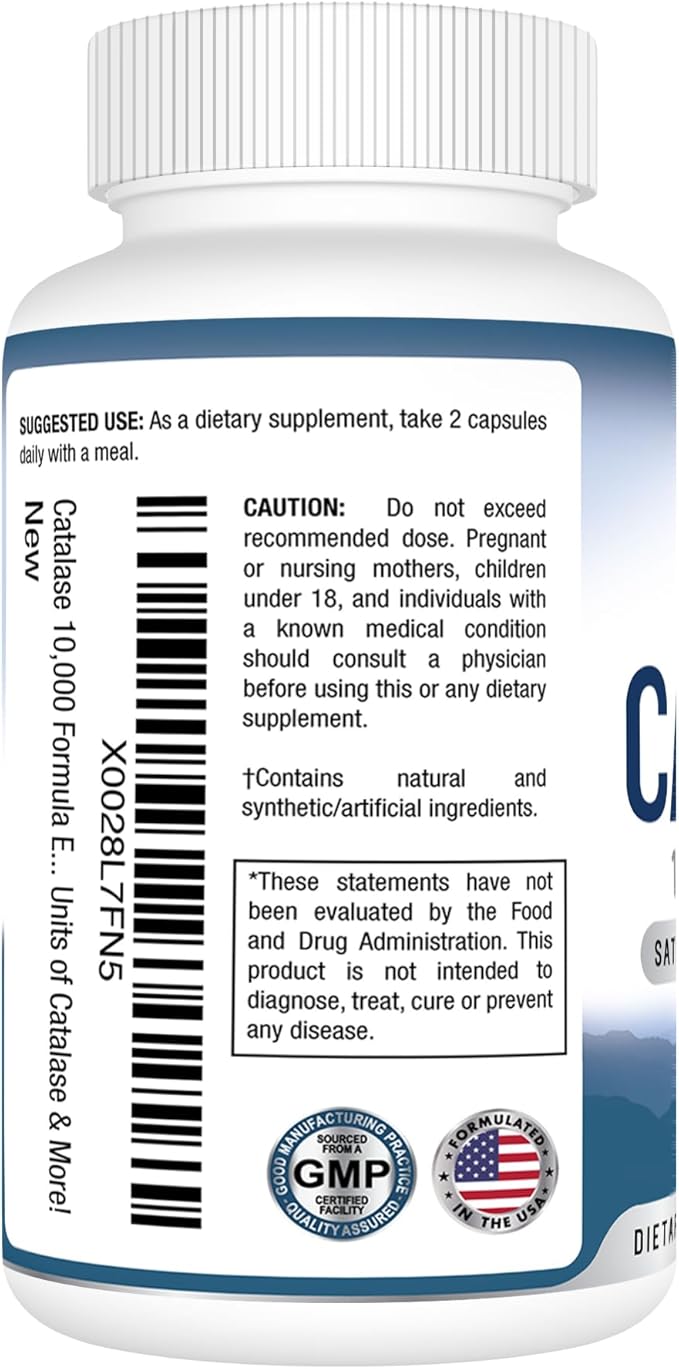 Best Earth Naturals Catalase Supplement 10000 with Saw Palmetto Biotin Fo-Ti PABA - Hair Supplements for Strong Hair - 180 Capsules - Pack of 3 (90-Day Supply)