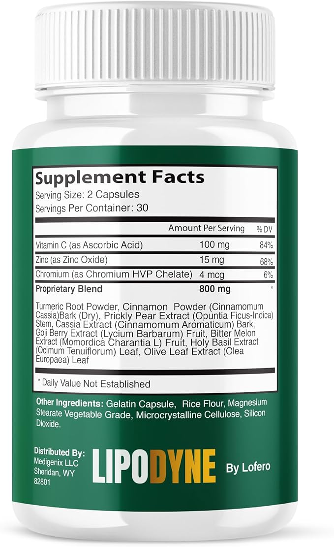 Lipodyne Capsules Premium Loss Support Formula Pills with Advanced Maximum Strength All-Natural Ingredients for Overall Health &amp Wellness Daily Vitamins Energy Capsulas Pastillas Reviews (60 capsu