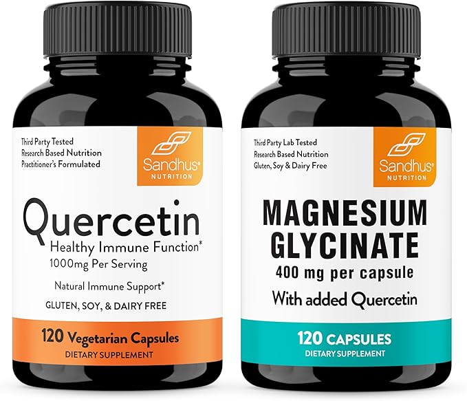 Sandhu's Quercetin &amp Magnesium Glycinate Complex Capsules | Supports Immune Muscle Health &amp Quality Sleep