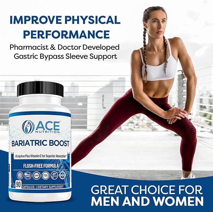 Bariatric Boost One-A-Day Multivitamin 90 Day Supply with 45mg Iron Post Gastric Bypass Sleeve Surgery | Non-GMO Gluten Free Bariatric Multivitamin Made in USA |