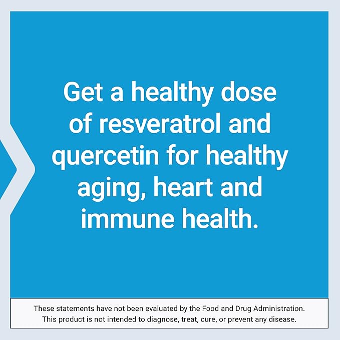 Life Extension Optimized Resveratrol Elite Trans-resveratrol quercetin Healthy Aging Heart Health Brain Health oxidative Stress Gluten-Free Non-GMO Vegetarian 60 Capsules