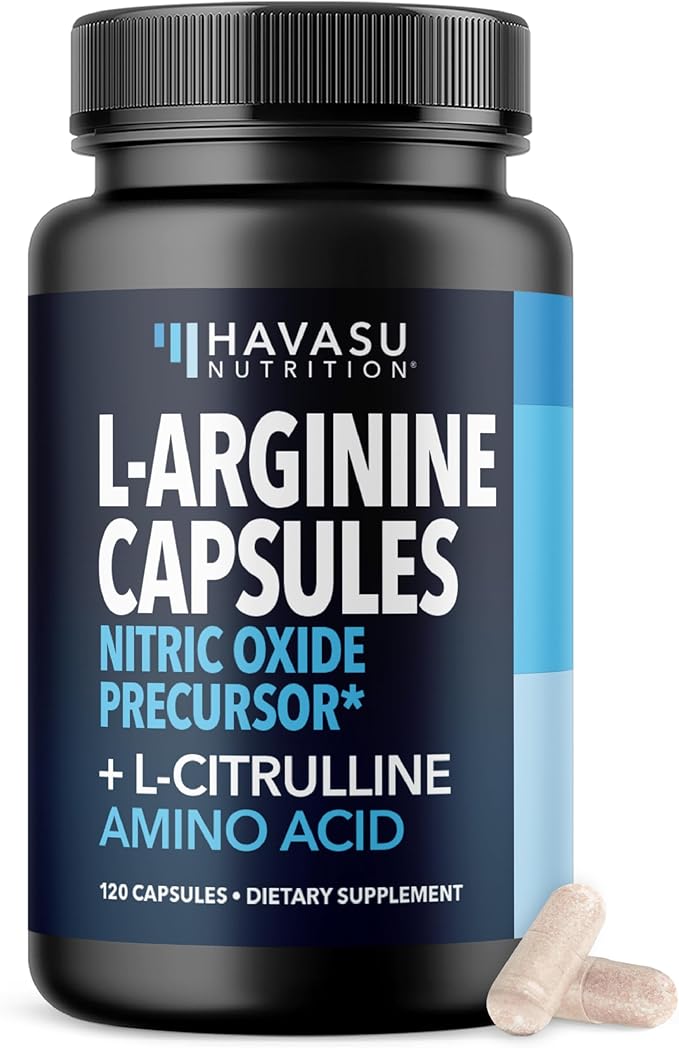 L-Arginine Capsules with L-Citrulline - Nitric Oxide Supplement - L Arginine and L Citrulline Blend - 120 Count - Vegan Non-GMO Capsules for Performance Endurance and Muscle Support - 2 Month Supply