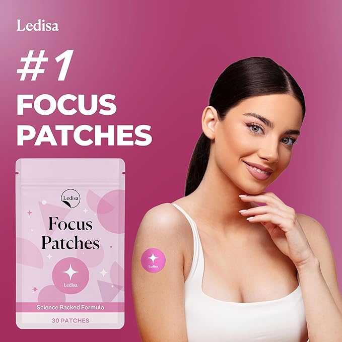 Focus Patches (Pack of 30) - 100% Natural Patch for Women and Men - With Rhodiola Rosea Panax Ginseng &amp Ginkgo Biloba - Energy Focus &amp Body Support - Enhanced Formula