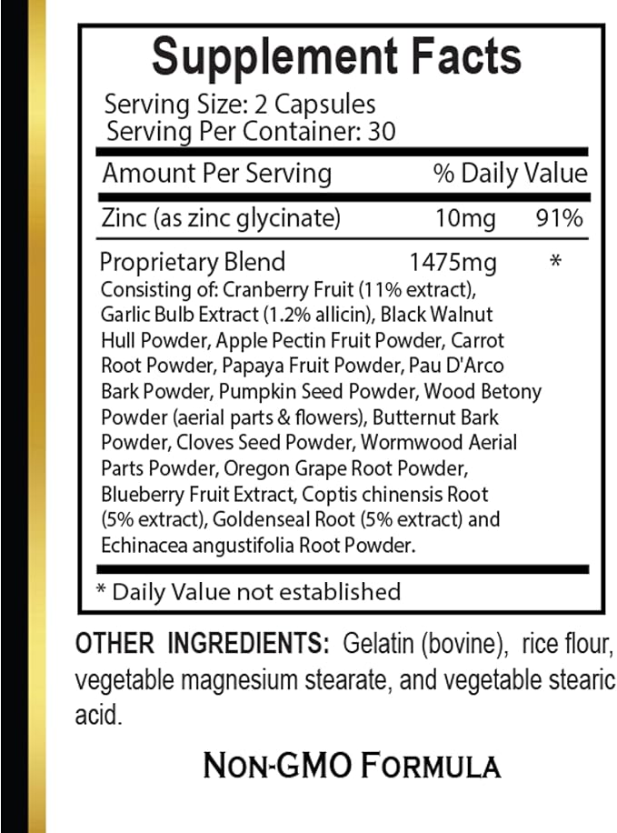 Natural Parasite Complex - Herbal Formula for Digestive Health &amp Balance - Wormwood Black Walnut &amp Cloves - 1 Bottle - GMP-Certified for Quality &amp Purity