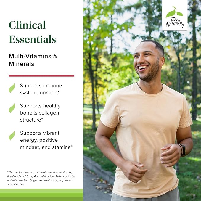 Terry Naturally Clinical Essentials - Supplement to Aid Bone Cardiovascular &amp Immune Health - Supplement with Chelated Minerals - Supplement with B-Vitamins &amp Vitamin C - 120 Capsules (Pack o