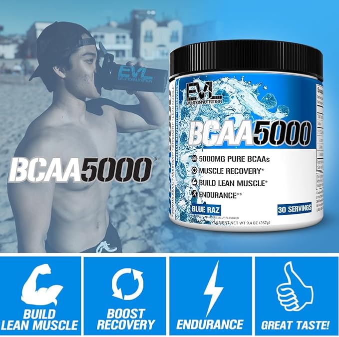 Evlution BCAAs Amino Acids Powder - BCAA Powder Supplement Post Workout Recovery Drink and Stim Free Pre Workout Energy - Branched Chain Amino Acids Supplement for Men &amp Women