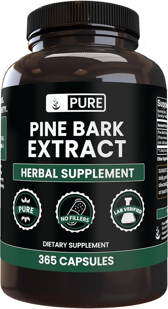 PURE ORIGINAL INGREDIENTS Pine Bark Extract (365 Capsules) No Magnesium Or Rice Fillers Always Pure