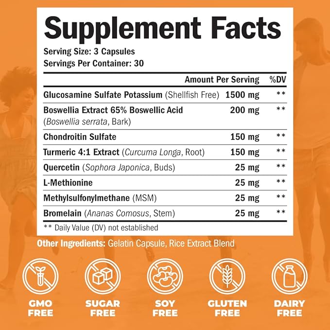 Vimerson Health Glucosamine Chondroitin MSM with Turmeric Boswellia &amp Liver Cleanse Detox &amp Repair 40+ Liver Supplement with 50% Silymarin Milk Thistle Extract for Joint and Liver Support