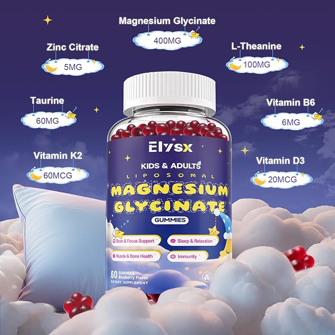 Lysine Monolaurin &amp Liposomal Magnesium Glycinate Gummies Lip &amp Oral Health Immune Muscle &amp Relax