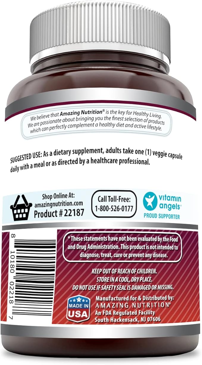 Amazing Formulas Quercetin 500mg 120 Veggie Capsules Supplement - Non-GMO - Gluten Free - Supports Overall Health &amp Well Being