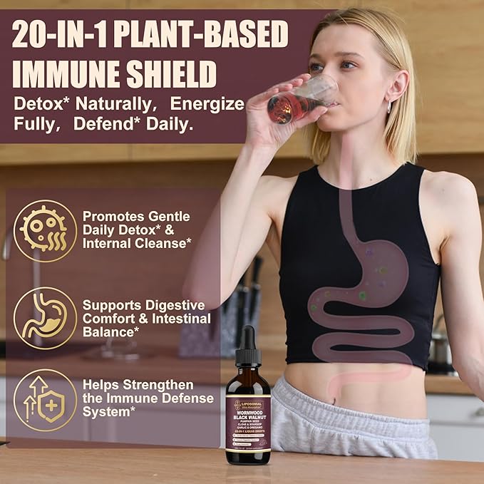 Beef Organ Supplement for Women + 20-in-1 Liposomal Wormwood Black Walnut Cleanse Drops Bundle | Grass-Fed Beef Organs Capsules &amp Herbal Liquid Drops