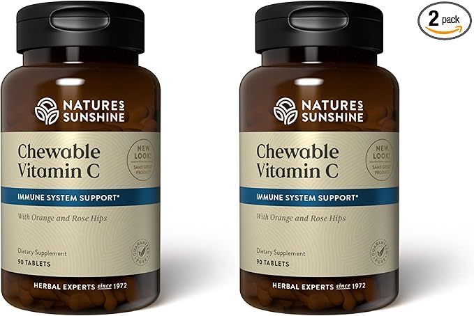 Nature's Sunshine Chewable Vitamin C 250mg 90 Tablets (Pack of 2)