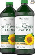 Carlyle Sunflower Lecithin Liquid | 16 oz | 2 Pack | Vegan Vegetarian Non-GMO Soy Free Gluten Free