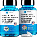 Liposomal Nicotinamide Riboside NR Supplement Resveratrol NAD : Nicotinamide 500mg w/Fisetin Resveratrol Powder Spermidine Berberine NAD Resveratrol Supplement 500 mg - 60 caps 2 Pack