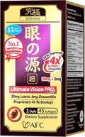 AFC Japan Ultimate Vision PRO – Improved Up-Sized Formula - Support Vitamins for Eye Health with Lutein Zeaxanthin Bilberry Nutrients for Blurry Dry Eyes Macular Health &amp Focus 45 Softgels