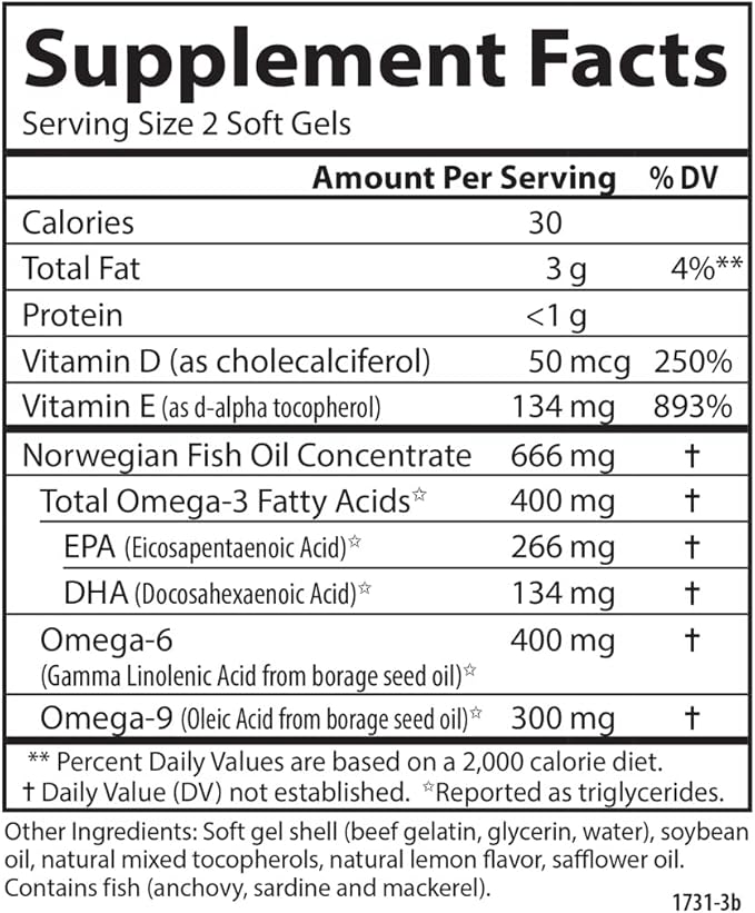 Carlson - Omega Complete Gems Omega-3-6-9 Wild Caught Sustainably Sourced Heart Health Joint Function &amp Immune Support 90 Softgels